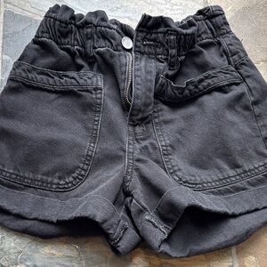 Zara Kids SOUTH GIRLS Black wash Denim Shorts Size 11-12